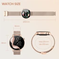 Montre Connectée Pour Jeunes Femmes 15 Montre Connectée Pour Jeunes Femmes -Monde Electronique Smart Watch Adolescente Maille Milanaise taille
