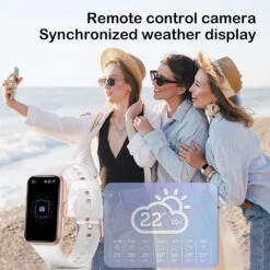 Montre Connectée Féminine Or Blanc -Monde Electronique Smart Watch ZKCreation Femme sport photo