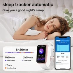 Montre Connectée Féminine Or Blanc -Monde Electronique Smart Watch ZKCreation Femme sport sommeil