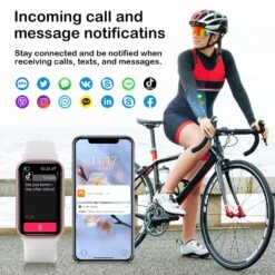 Montre Connectée Féminine Or Blanc -Monde Electronique Smart Watch ZKCreation Femme sport velo