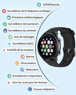 SmartWatch Pour Ados Notifications -Monde Electronique SmartWatch pour ados Notifications etanche et options integrees