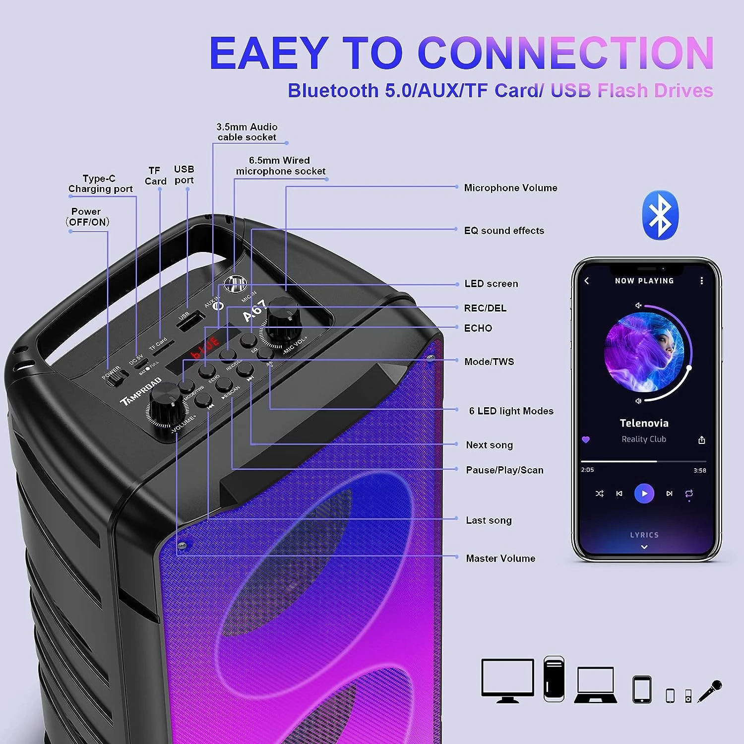 Sono Bluetooth Puissante 5 Sono Bluetooth Puissante – Image 3