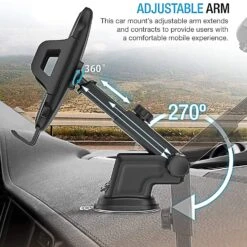 Soutien Téléphone Pour Voiture Stable -Monde Electronique Soutien telephone pour voiture bras ajustable