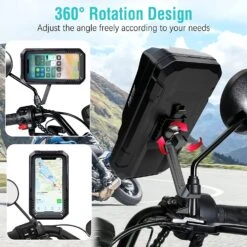Support Smartphone Rétroviseur Moto -Monde Electronique Support Retroviseur Smartphone Moto rotation