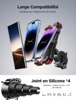 Support Smartphone Anti-Vibrations Vélo 12 Support Smartphone Anti-Vibrations Vélo -Monde Electronique Support Smartphone Anti Vibrations Velo universel