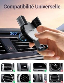 Support Smartphone Voiture Gravité -Monde Electronique Support Smartphone Voiture Gravite compatibilite universelle