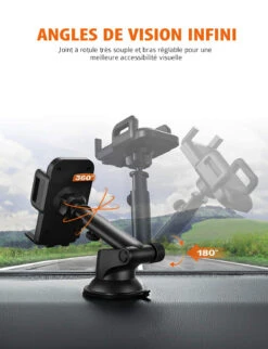 Support Smartphone Voiture Angle Réglable -Monde Electronique Support Smartphone voiture Angle reglable a linfini