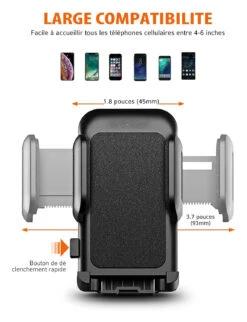 Support Smartphone Voiture Angle Réglable -Monde Electronique Support Smartphone voiture Angle reglable compatible