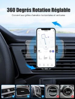 Support Téléphone Aération Voiture -Monde Electronique Support Telephone Aeration Voiture 360 degres