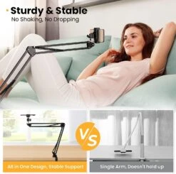 Support Téléphone Bras Articulé -Monde Electronique Support Telephone Bras Articule stable