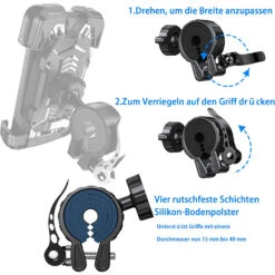 Accroche Smartphone Moto Rotation à 360° -Monde Electronique Support Telephone Moto Alitemei stabilite optimale