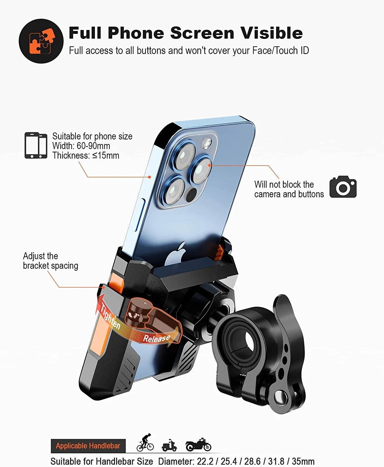 Support Téléphone Moto Caméra Visible 8 Support Téléphone Moto Caméra Visible – Image 6