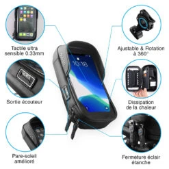 Support Téléphone Motocyclette Fixation Solide -Monde Electronique Support Telephone Moto Gadista fonctionnalites integrees