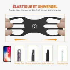 Support Téléphone Moto Élastique -Monde Electronique Support Telephone Moto Haslaky elastiques