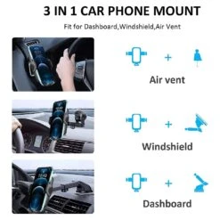 Support Téléphone Voiture Adhésif -Monde Electronique Support Telephone Voiture 3 en 1 polyvalent