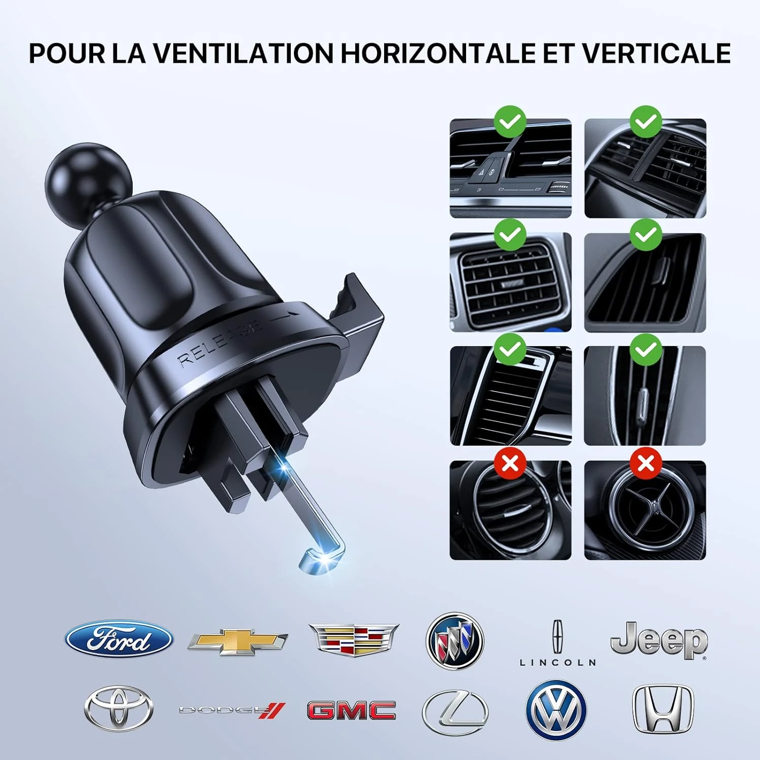 Support Smartphone Aération Voiture Crochet 6 Support Smartphone Aération Voiture Crochet – Image 4