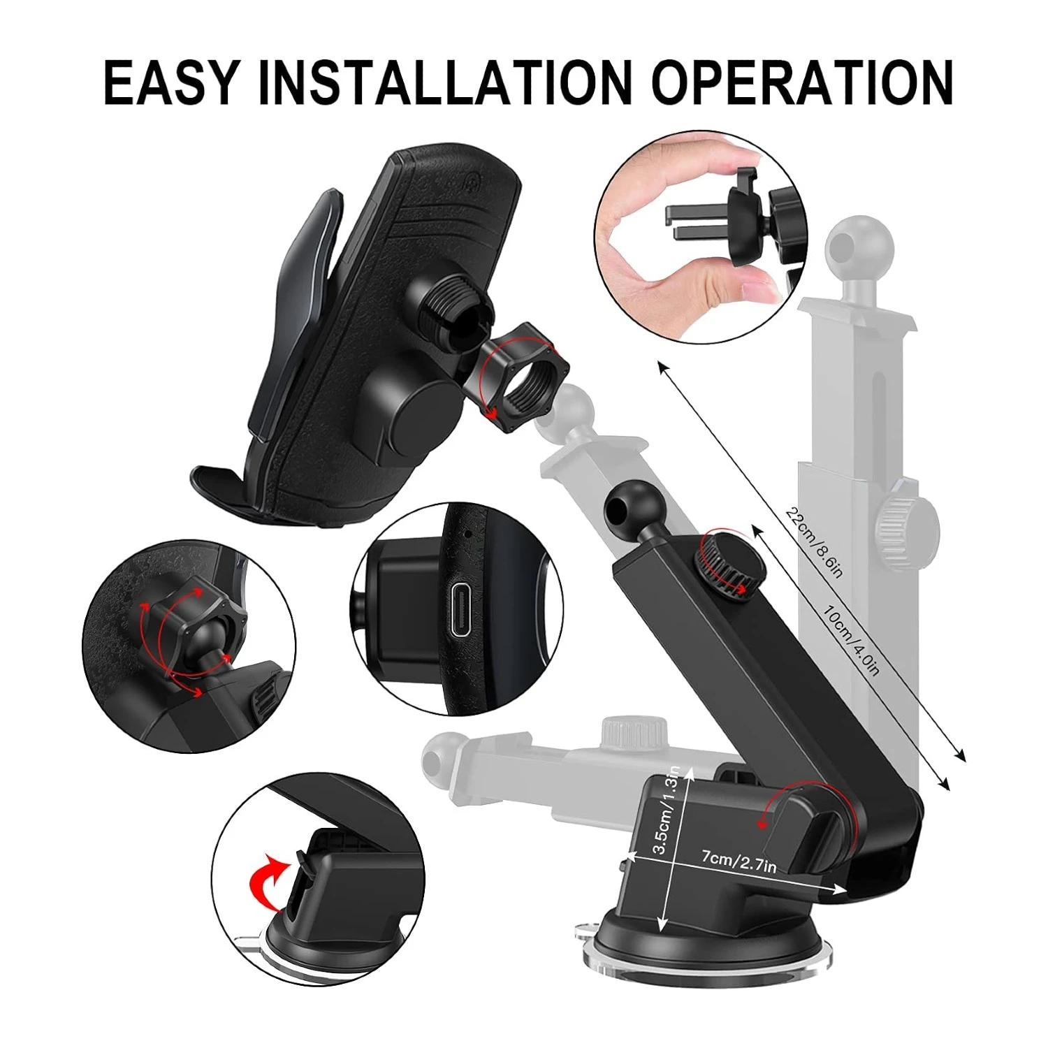 Support Téléphone Voiture Sans Fil 8 Support Téléphone Voiture Sans Fil – Image 6