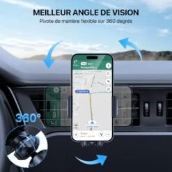Porte Téléphone Voiture Haut De Gamme -Monde Electronique Support Telephone Voiture iPhone 13 Pro Max meilleur angle de vision