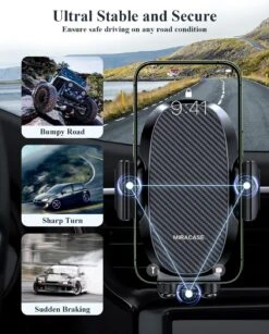 Porte Téléphone Voiture Haut De Gamme -Monde Electronique Support Telephone Voiture iPhone 13 Pro Max ultra stable