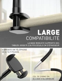 Support Téléphone Pour Lit -Monde Electronique Support Telephone pour Lit large compatibilite