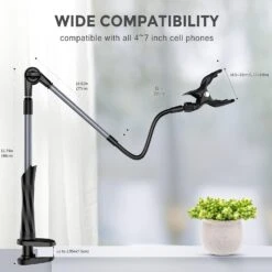 Support Téléphone Allongé Sur Le Lit -Monde Electronique Support Telephone pour Regarder Film grande compatibilite