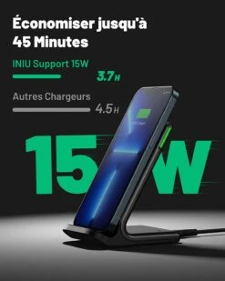 Support Et Chargeur Téléphone -Monde Electronique Support de charge induction INIU 15 watts vitesse de charge
