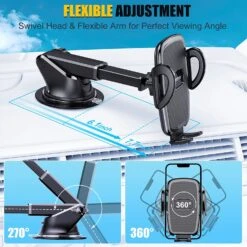 Support Téléphone Portable Universel Pour Voiture -Monde Electronique Support de telephone pour voiture QTIYE taille flexible