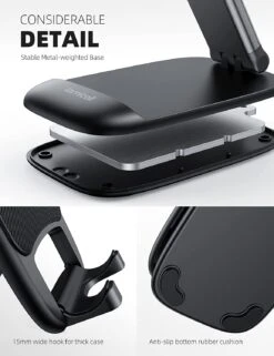 Support Téléphone Portable Réglable Pliable 12 Support Téléphone Portable Réglable Pliable -Monde Electronique Support smartphone bureau pliable dock finitions