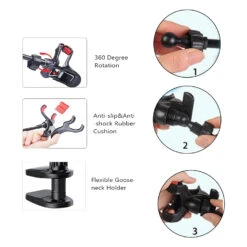 Porte Téléphone Bras Pliable -Monde Electronique Support telephone Bras Articule bureau