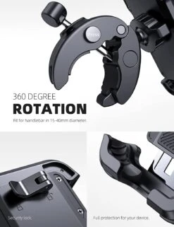 Support Téléphone Pour Guidons De Moto -Monde Electronique Support telephone Guidon Moto rotation