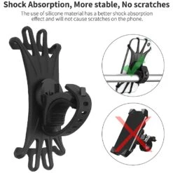 Pack De 2 Supports Smartphone Vélo En Silicone -Monde Electronique Support telephone HEYHIPPO velo stable et ferme