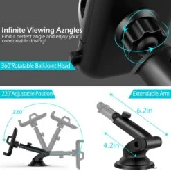 Support Smartphone Voiture Ventouse 8 Support Smartphone Voiture Ventouse -Monde Electronique Support telephone Mosotech Voiture angle de rotation