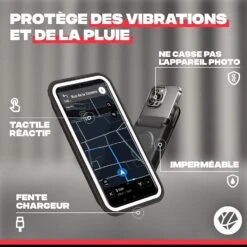 Support Téléphone Moto Pochette Magnétique -Monde Electronique Support telephone Moto Aimante vibration et pluie