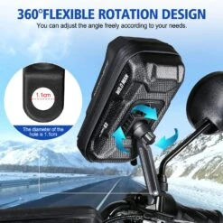 Support Téléphone Moto Ajustable -Monde Electronique Support telephone Moto Ajustable rotation