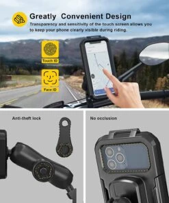 Support Téléphone Moto Antivol -Monde Electronique Support telephone Moto Antivol ecran tactile