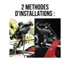 Support Téléphone Moto Charge Sans Fil 12 Support Téléphone Moto Charge Sans Fil -Monde Electronique Support telephone Moto Charge Induction differentes installations