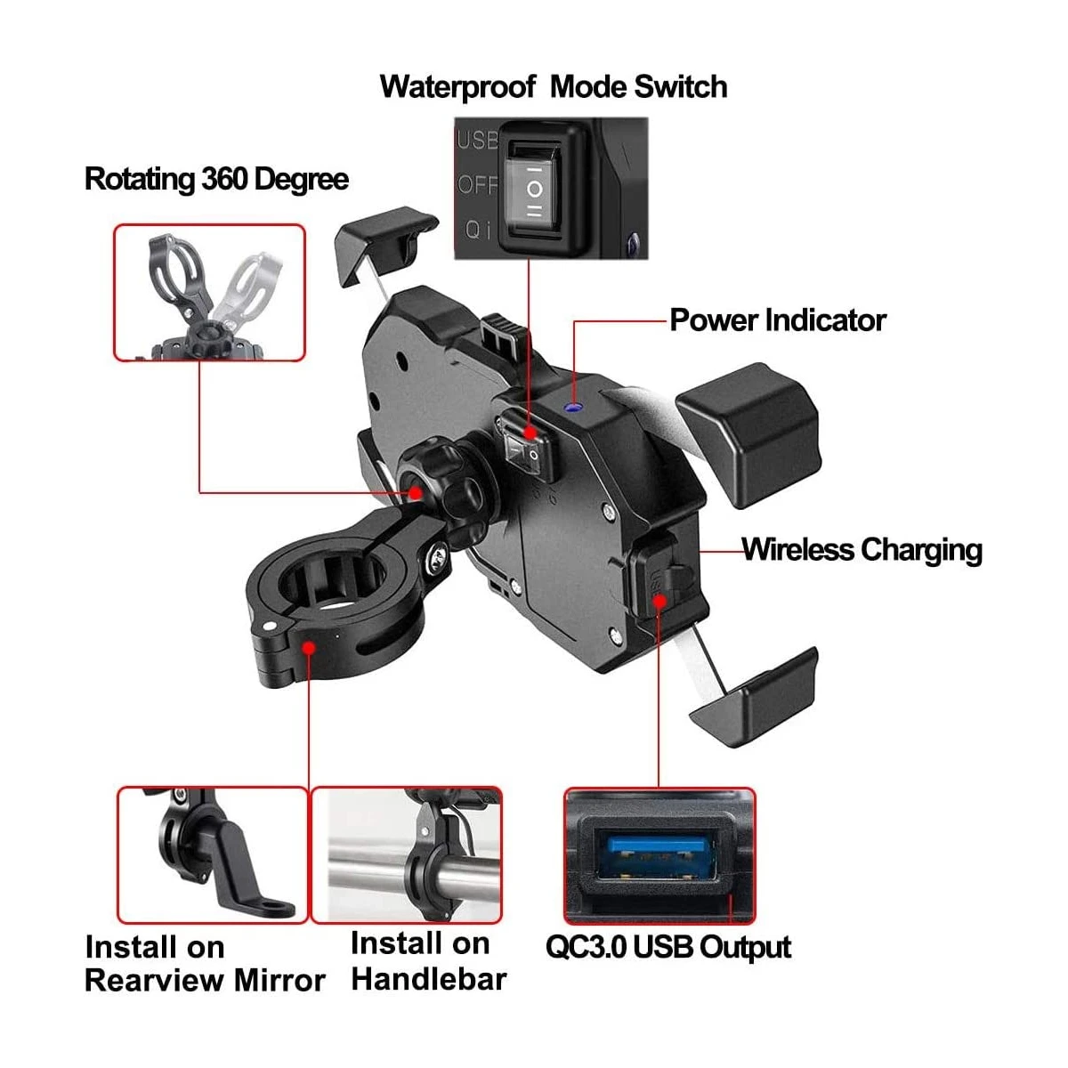 Support Smartphone Moto Charge Ultra Rapide 5 Support Smartphone Moto Charge Ultra Rapide – Image 3