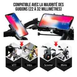 Support Téléphone Moto à Visser 11 Support Téléphone Moto à Visser -Monde Electronique Support telephone Moto GUB velo vtt