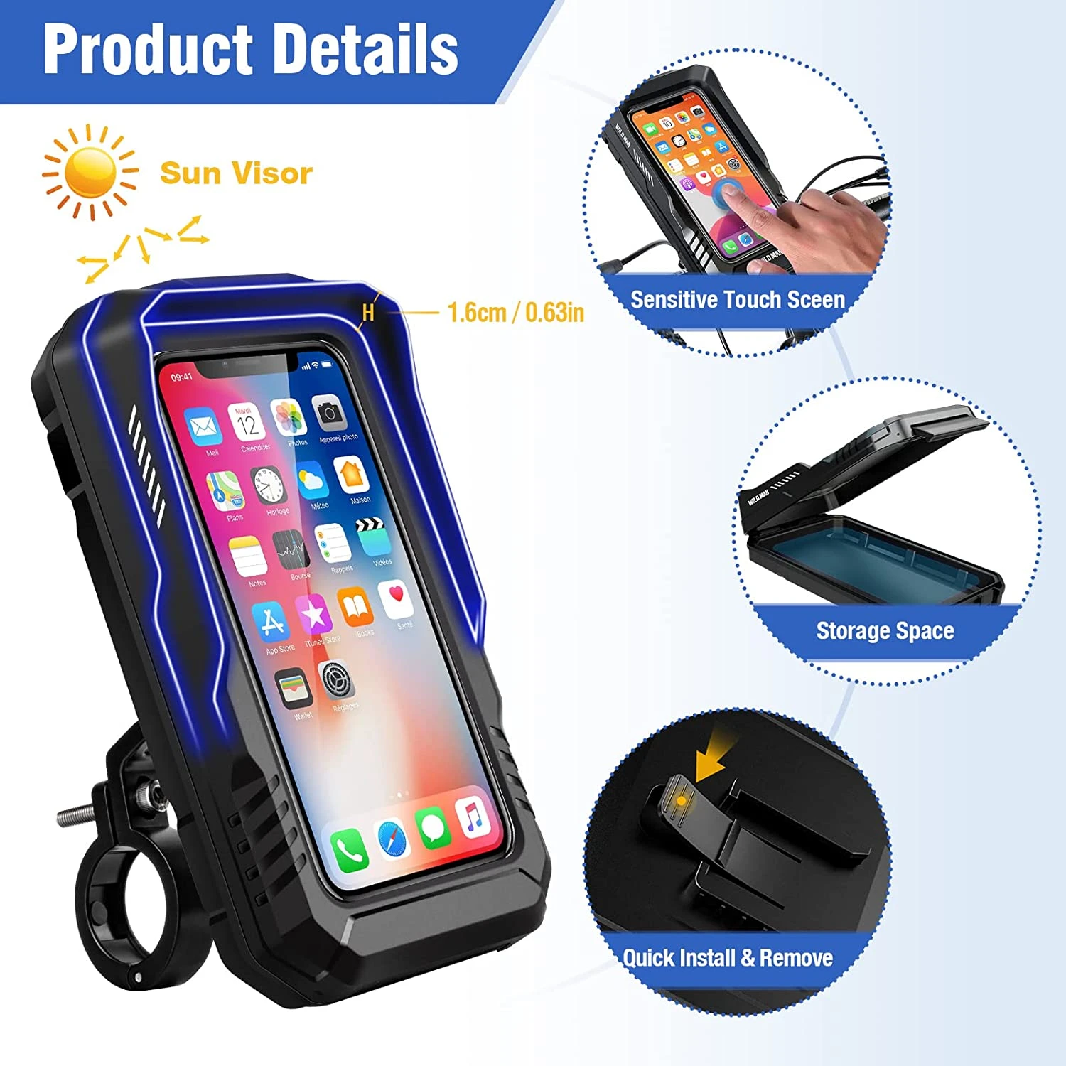 Support Téléphone Moto Pare-Soleil 8 Support Téléphone Moto Pare-Soleil – Image 6