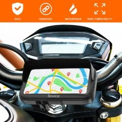 Fixation Portable Moto Avec Visière -Monde Electronique Support telephone Moto Sovica options integrees