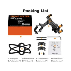 Support Téléphone Moto En Aluminium -Monde Electronique Support telephone Moto Tiakia inclus dans lemballage