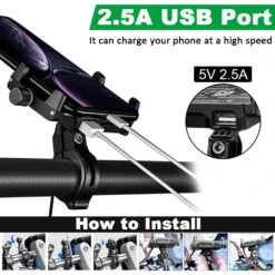 Support Smartphone Pour Motos Et Scooters -Monde Electronique Support telephone Moto YGL charge rapide