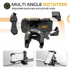 Support Smartphone Pour Motos Universelle -Monde Electronique Support telephone Moto Yamaha multi angle rotation