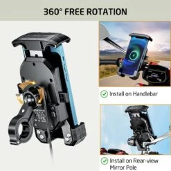 Support Téléphone Moto Avec Chargeur -Monde Electronique Support telephone Moto avec Chargeur horizontal vertical