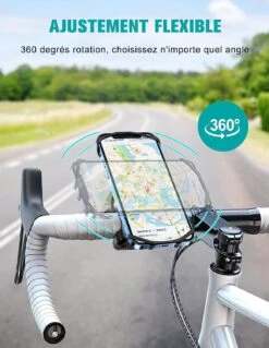 Support Téléphone Moto Et Vélo En Silicone -Monde Electronique Support telephone Moto et Velo en Silicone ajustement flexible