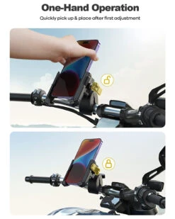 Support Téléphone Portable Moto -Monde Electronique Support telephone Portable Moto operation a une main