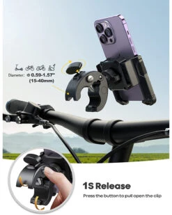 Support Téléphone Portable Moto -Monde Electronique Support telephone Portable Moto se retire facilement