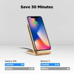 Support Téléphone Bambou -Monde Electronique Support telephone bambou charge rapide