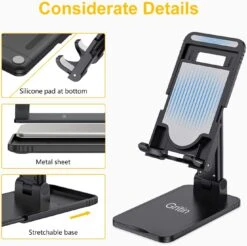 Support Réglable Pour Téléphone Et Tablette -Monde Electronique Support telephone bureau Gritin angle reglable