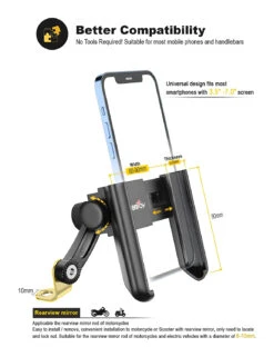 Support Moto Pour Grand Téléphone -Monde Electronique Support telephone moto 7 pouces grande compatibilite